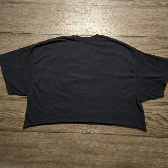 The Rolling Stones Black Cropped Band Tee Animal Print Tongue Size Large - Picture 6 of 6